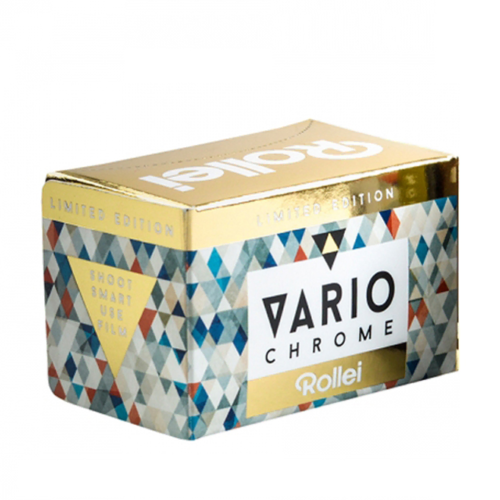 Rollei VARIO CHROME 135 限量正片，幾何包裝盒，復古暖調底片，可變感度 ISO 200-400