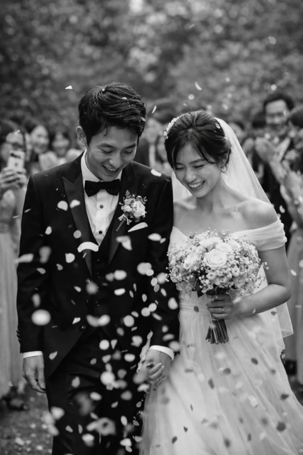 示意圖：Fujifilm Neopan 400CN 婚禮攝影範例，黑白紀實攝影，幸福時刻，高感光度