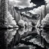 示意圖：Rollei Infrared 400 森林攝影，夏日雪景效果，湖泊倒影，紅外線黑白底片